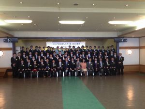 所属団体での新入社員合同入社式